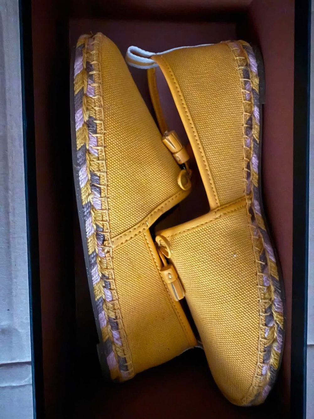 Coach Women's Mustard Yellow Canvas Tassel Loafers - Picture 3 of 9